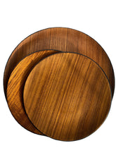 Load image into Gallery viewer, Set of 3 Vintage Round Teak Trays
