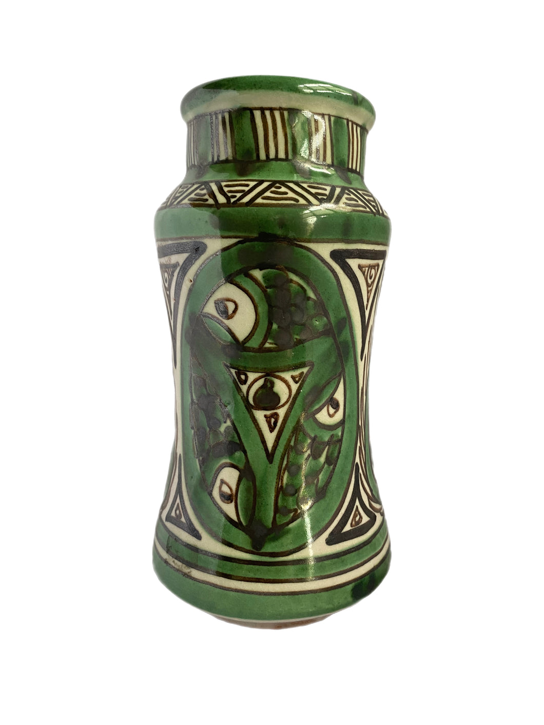 Retro Ceramic Vase, Fish Motif